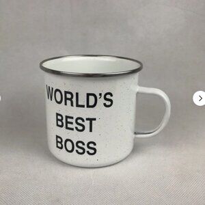 World’s Best Boss "The Office" Lovers Coffee Cup 22 oz 650 ml Enamel Camper Mug